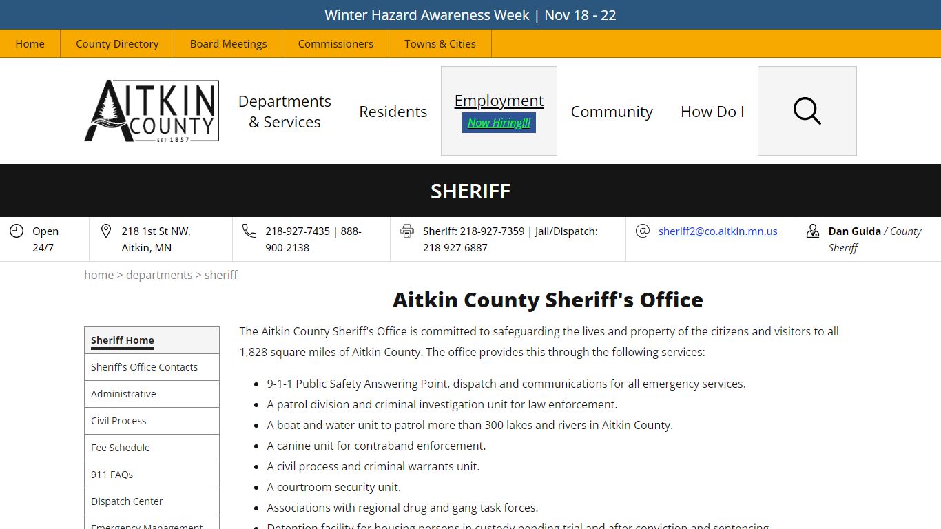 Aitkin County Sheriff's Office | Aitkin County, MN