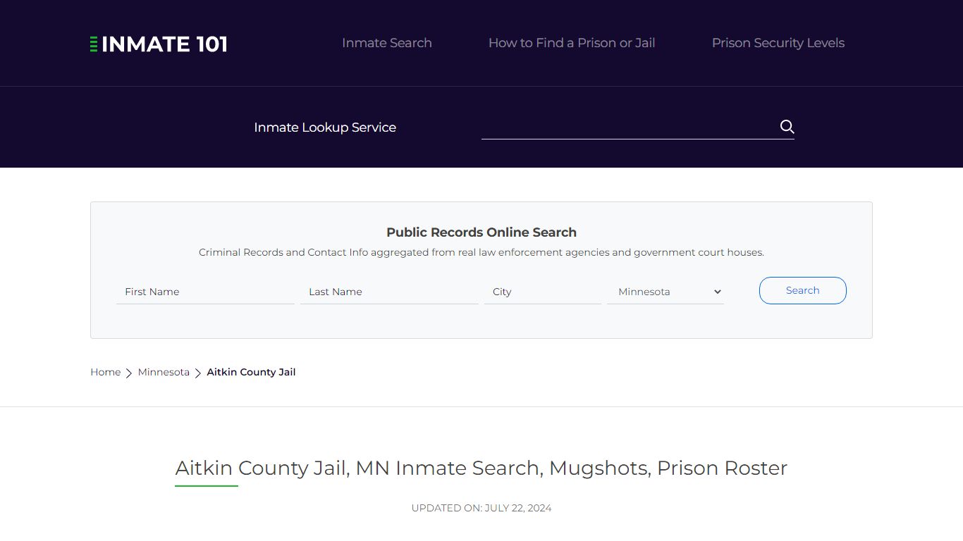 Aitkin County Jail, MN Inmate Search, Mugshots, Prison Roster